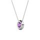 2 - Arela 5.00 mm Round Amethyst Donut Bezel Solitaire Pendant Necklace 
