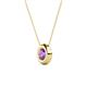 2 - Arela 5.00 mm Round Amethyst Donut Bezel Solitaire Pendant Necklace 