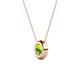 2 - Arela 5.00 mm Round Peridot Donut Bezel Solitaire Pendant Necklace 