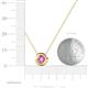 3 - Arela 5.00 mm Round Lab Created Pink Sapphire Donut Bezel Solitaire Pendant Necklace 