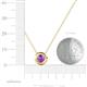 3 - Arela 5.00 mm Round Amethyst Donut Bezel Solitaire Pendant Necklace 