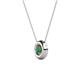 2 - Arela 5.00 mm Round Lab Created Alexandrite Donut Bezel Solitaire Pendant Necklace 