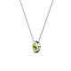 2 - Arela 3.80 mm Round Peridot Donut Bezel Solitaire Pendant Necklace 