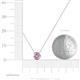 3 - Arela 3.80 mm Round Pink Sapphire Donut Bezel Solitaire Pendant Necklace 