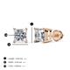 4 - Zoey Princess Cut Natural Diamond Four Prongs Solitaire Stud Earrings 