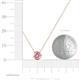3 - Arela 4.00 mm Round Pink Sapphire Donut Bezel Solitaire Pendant Necklace 