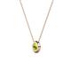 2 - Arela 4.00 mm Round Peridot Donut Bezel Solitaire Pendant Necklace 