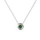 Arela 4.00 mm Round Lab Created Alexandrite Donut Bezel Solitaire Pendant Necklace 