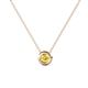 1 - Arela 4.40 mm Round Yellow Sapphire Donut Bezel Solitaire Pendant Necklace 