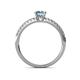 5 - Della Signature Aquamarine and Diamond Solitaire Plus Engagement Ring 