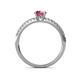 5 - Della Signature Rhodolite Garnet and Diamond Solitaire Plus Engagement Ring 