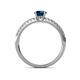 5 - Della Signature Blue and White Diamond Solitaire Plus Engagement Ring 