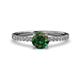 2 - Della Signature Diamond and Lab Created Alexandrite Solitaire Plus Engagement Ring 