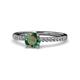 1 - Della Signature Diamond and Lab Created Alexandrite Solitaire Plus Engagement Ring 