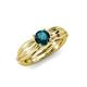 4 - Kayla Signature London Blue Topaz and Diamond Solitaire Plus Engagement Ring 