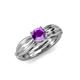 4 - Kayla Signature Amethyst and Diamond Solitaire Plus Engagement Ring 