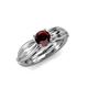 4 - Kayla Signature Red Garnet and Diamond Solitaire Plus Engagement Ring 