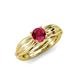4 - Kayla Signature Ruby and Diamond Solitaire Plus Engagement Ring 