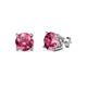 1 - Alina Pink Tourmaline (5.5mm) Solitaire Stud Earrings 