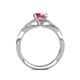 5 - Belinda Signature Rhodolite Garnet and Diamond Engagement Ring 