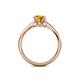 5 - Alaya Signature 6.50 mm Round Citrine 8 Prong Solitaire Engagement Ring 