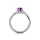 5 - Alaya Signature 6.50 mm Round Amethyst 8 Prong Solitaire Engagement Ring 
