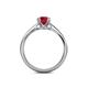 5 - Alaya Signature 6.00 mm Round Ruby 8 Prong Solitaire Engagement Ring 