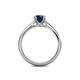 5 - Alaya Signature 6.00 mm Round Blue Diamond 8 Prong Solitaire Engagement Ring 