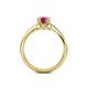 5 - Alaya Signature 6.50 mm Round Pink Tourmaline 8 Prong Solitaire Engagement Ring 