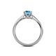 5 - Alaya Signature 6.50 mm Round Blue Topaz 8 Prong Solitaire Engagement Ring 
