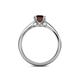 5 - Alaya Signature 6.50 mm Round Red Garnet 8 Prong Solitaire Engagement Ring 