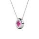 2 - Arela 6.00 mm Round Pink Sapphire Donut Bezel Solitaire Pendant Necklace 