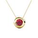 Arela 6.00 mm Round Ruby Donut Bezel Solitaire Pendant Necklace 