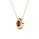 2 - Arela 6.00 mm Round Ruby Donut Bezel Solitaire Pendant Necklace 