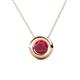 Arela 6.00 mm Round Ruby Donut Bezel Solitaire Pendant Necklace 
