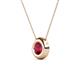 2 - Arela 6.00 mm Round Ruby Donut Bezel Solitaire Pendant Necklace 