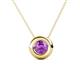Arela 6.50 mm Round Amethyst Donut Bezel Solitaire Pendant Necklace 