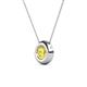 2 - Arela 6.00 mm Round Yellow Sapphire Donut Bezel Solitaire Pendant Necklace 