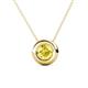 Arela 6.00 mm Round Yellow Sapphire Donut Bezel Solitaire Pendant Necklace 