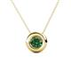 Arela 6.50 mm Round Lab Created Alexandrite Donut Bezel Solitaire Pendant Necklace 