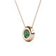 2 - Arela 6.50 mm Round Lab Created Alexandrite Donut Bezel Solitaire Pendant Necklace 