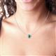 Arela 6.00 mm Round Emerald Donut Bezel Solitaire Pendant Necklace 