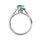 5 - Vida Signature Blue Topaz and Diamond Halo Engagement Ring 