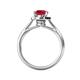 5 - Vida Signature Ruby and Diamond Halo Engagement Ring 