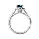 5 - Vida Signature London Blue Topaz and Diamond Halo Engagement Ring 