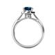 5 - Vida Signature Blue and White Diamond Halo Engagement Ring 