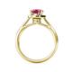 5 - Vida Signature Pink Tourmaline and Diamond Halo Engagement Ring 