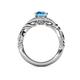 5 - Kalila Signature Blue Topaz and Diamond Engagement Ring 