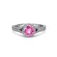 3 - Levana Signature Pink Sapphire and Diamond Halo Engagement Ring 