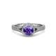 2 - Levana Signature Diamond and Iolite Halo Engagement Ring 